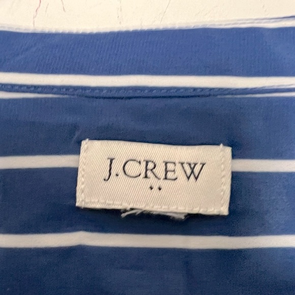 J. Crew Blue White Stripe Long Sleeve Button Popover Shirt Preppy Fall 2024 - Picture 10 of 12